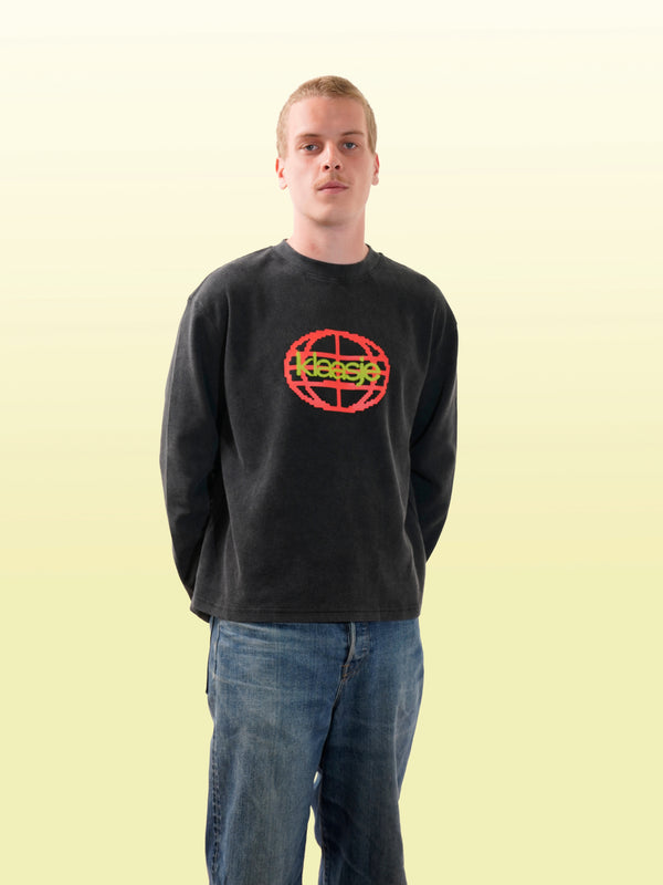 Klaasje World Longsleeve Zwart Oranje