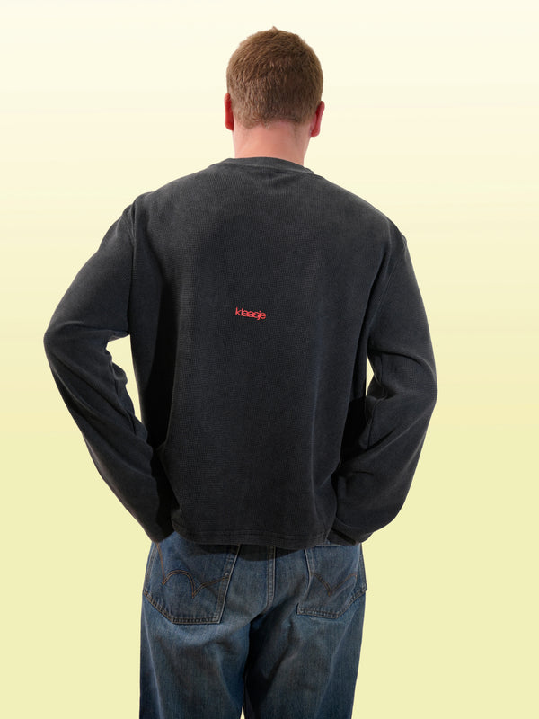 Klaasje World Longsleeve Zwart Oranje