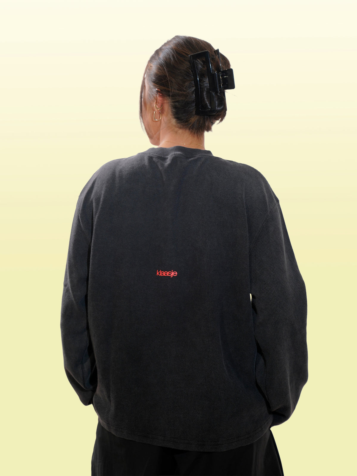 Klaasje World Longsleeve Zwart Oranje