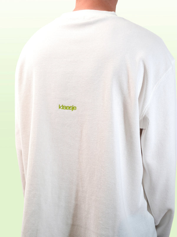 Klaasje World Longsleeve Wit Lime